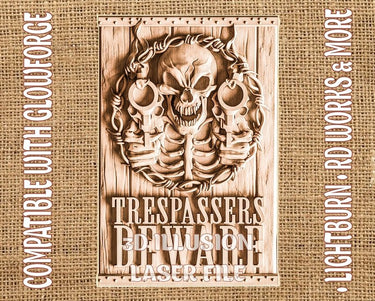 WARNING SIGN 3d illusion & laser-ready files 3DWave.us